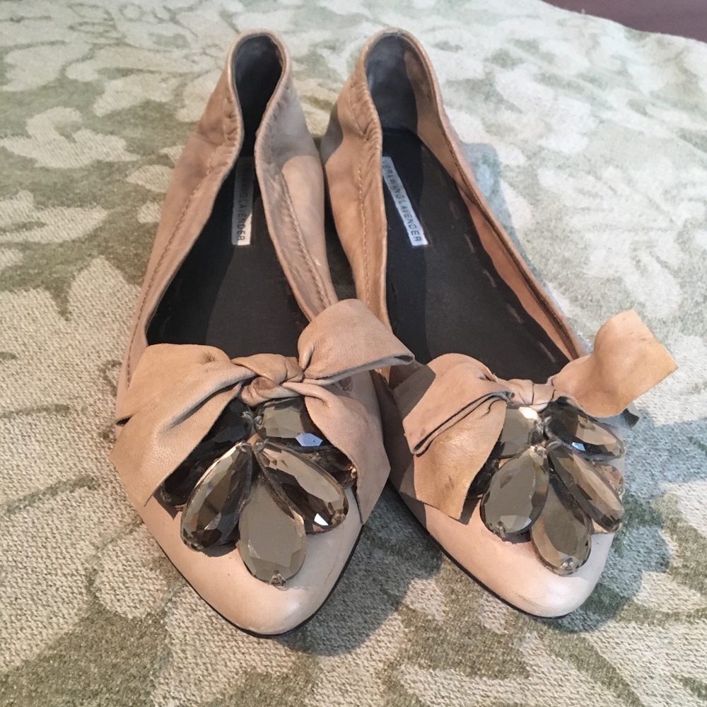 Vera Wang embellished point toe flats